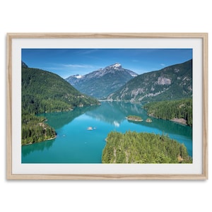 Poster premium de parc national des North Cascades | Art mural Diablo Lake, impression de photographie de paysage de Washington pour la maison ou le bureau