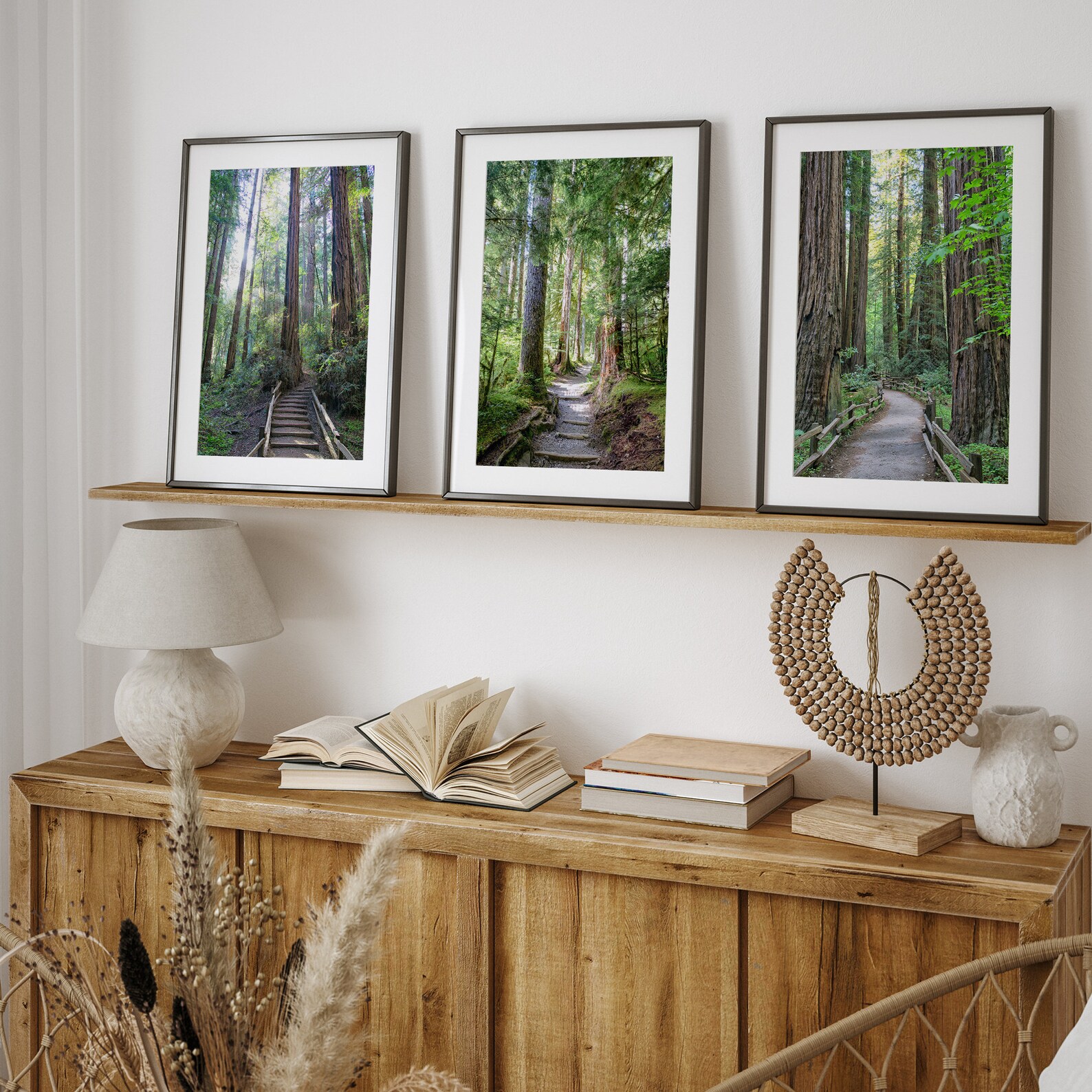 California Redwood Forest Wall Art Set of 3 Fine Art Etsy