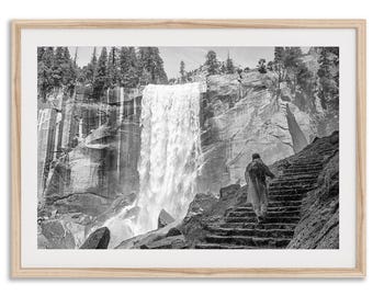 Vintage Brooklyn Bridge Bernard Buffet Litho Print Framed 1958 MCM