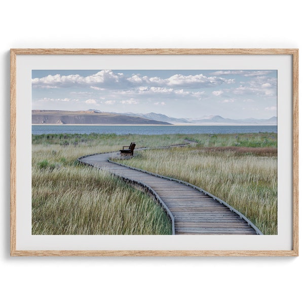 Fine Art Mono Lake Nature Photography Print - Calming PNW Wall Art, Big Landscape Art, Large Lake Nature Poster for Home or Office Decor