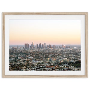 Impresión fotográfica de bellas artes de Los Ángeles: arte de pared urbano de Los Ángeles, póster grande con marco o sin marco del horizonte de la ciudad de California para decoración del hogar o la oficina
