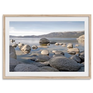 Lake Tahoe Strand Fine Art Print - Kalifornien Landschaft Fotografie, großes See Wandkunst, gerahmtes Lake Tahoe Wandbild für Haus oder Bürodekor