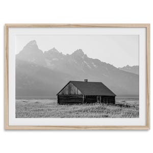 Western Mountains Fine Art Fotografie Druck - Schwarz-Weiß Berg Wand Kunst, großes gerahmtes oder ungerahmtes Grand Teton Foto für Wohndekor