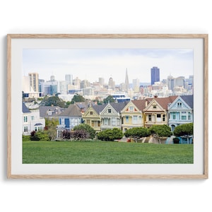 San Francisco Skyline Fine Art Print  - Large California Street Wall Art, Framed or Unframed San Francisco Poster, Painted Ladies Home Decor