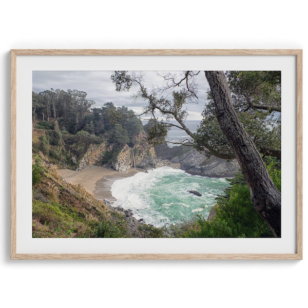 Big Sur Beach Fine Art Print - Kalifornische Küste Wasserfall Landschaft Fotografie Wandkunst, gerahmt oder ungerahmt