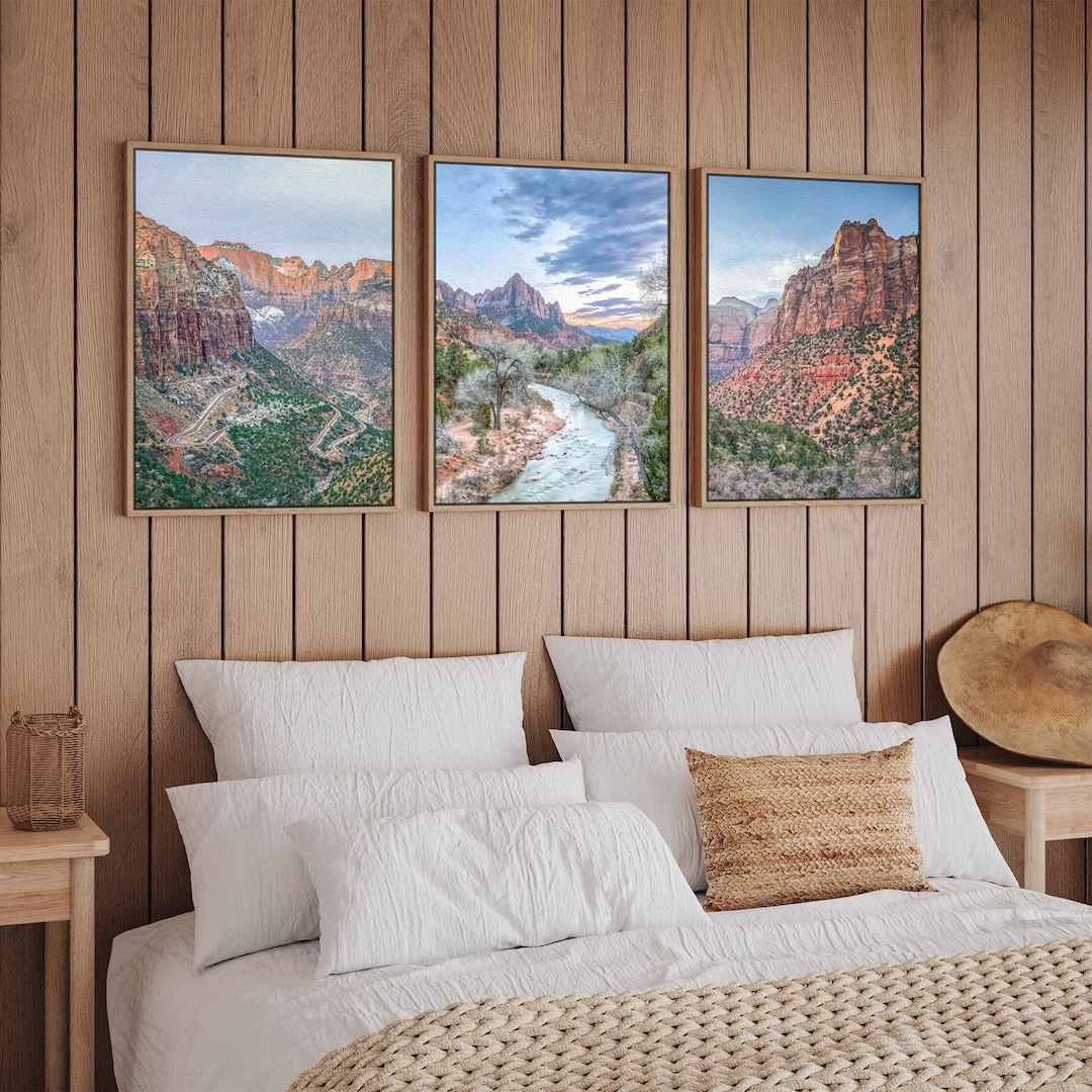 Zion National Park Canvas Print Set: Southwest Landscape Wall Art - Etsy