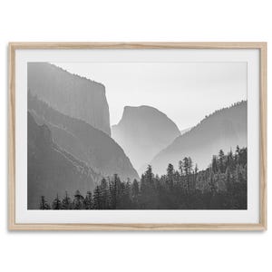 Black and White Yosemite Fine Art Photography Print - Mountain Wall Art, Framed or Unframed National Park Premium Poster for Home Decor