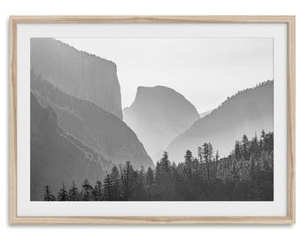 Yosemite Black and White Fine Art Photography Print - Yosemite National Park Wall Art, Large Framed or Unframed Nature Poster for Home Decor