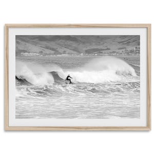 Surf Print Black and White Fine Art Print - California Coastal Surfing Wall Art, Framed or Unframed Beach Photography Poster for Home Decor
