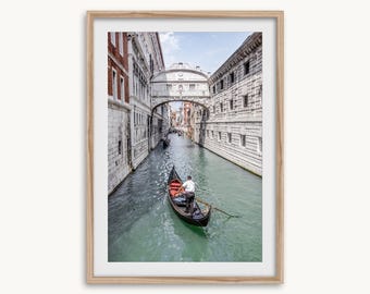 Venice Canal Gondola Fine Art Photography Print - Framed Italy Travel Wall Art for Home Decor