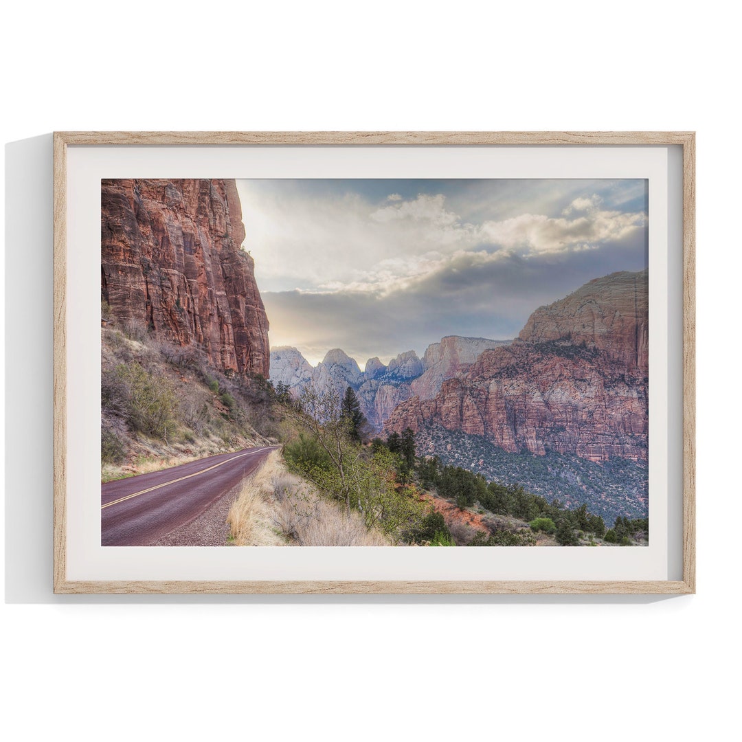 Fine Art Zion National Park Mountain Print Framed Utah Wall Etsy