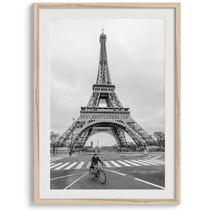 Black and White Eiffel Tower Fine Art Photography Print - Paris Wall Art, Framed or Unframed Modern Urban Paris Life Poster for Home Decor