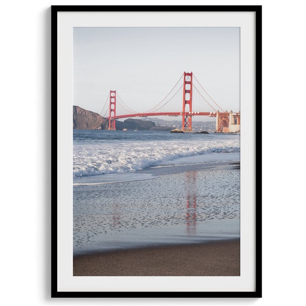 Fine Art Golden Gate Bridge Print, San Francisco Photography Wall Art, California Beach Print, Framed SF Beach Poster for Home Decor