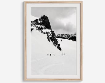 Skiing Fine Art Photography Print - Alpine Landscape Wall Art, Framed or Unframed Mountain Artwork for Home Decor