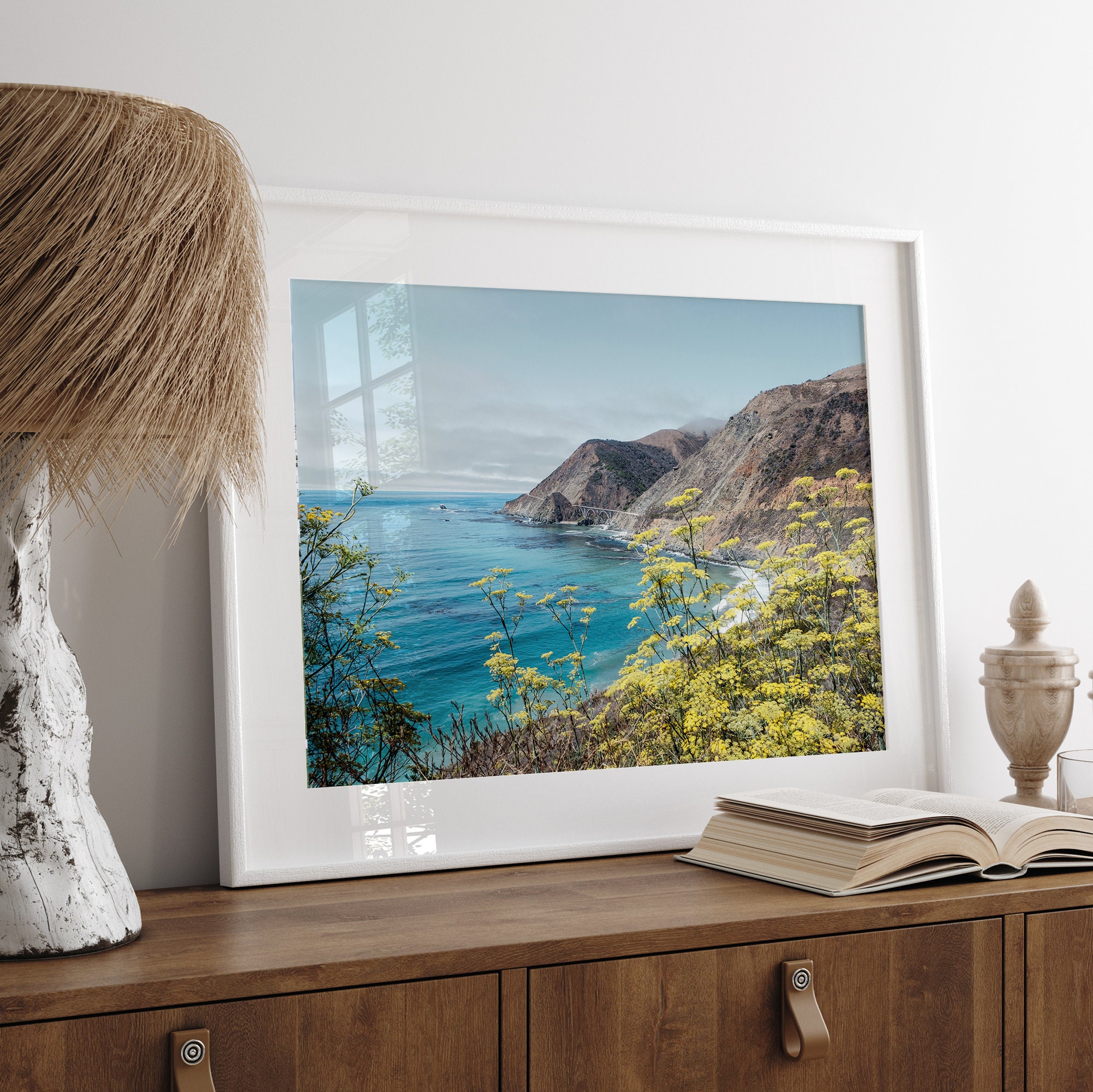 Fine Art Big Sur Coastal Print - Ocean Wall Art, Coastal Flowers Wall ...