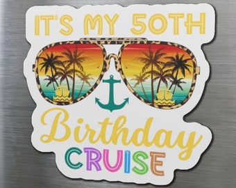 Custom Cruise Door Magnet: Birthday Cruise Decorations (6x6 inches)