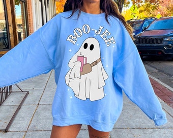 BooJee Ghost Sweatshirt: Preppy Halloween Crewneck