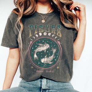 Pisces Astrology Shirt for Women, Cute Pisces Gift for Birthday, Pisces TShirt June Birthday Gift, Zodiac Gift,Vintage Comfort Colors Y2K