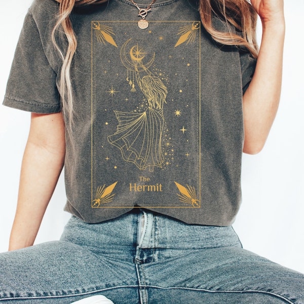 The Hermit Tarot Comfort Colors TShirt,Unisex Hermit Tarot Shirt For Women And Men, Oversized Tarot Hermit Tee