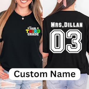 Personalized Third Grade Team T-Shirt, Third Grade Teacher Shirt, 3rd Grade Teacher Tshirt, Third Grade Shirts, 3rd Grade Teacher Team Tees