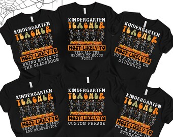 Kindergarten Teacher Halloween Shirt: Skeleton Team Tee