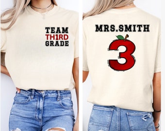 Third Grade Teacher Shirt: Back To School Cotton Tee