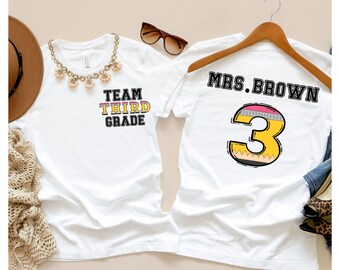 Third Grade Teacher Shirt: Back To School Cotton Tee