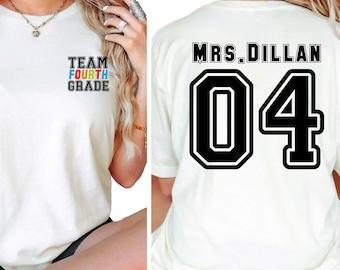 Custom 4th Grade Teacher T-Shirt: Personalized Elementary Team Tee