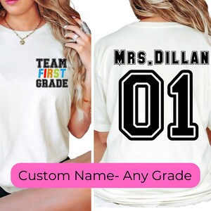 Personalized First Grade Teacher Shirt,Men Teacher Shirt, Custom 1st Day of School 1st Grade Teacher Name Tshirt, male teacher gift