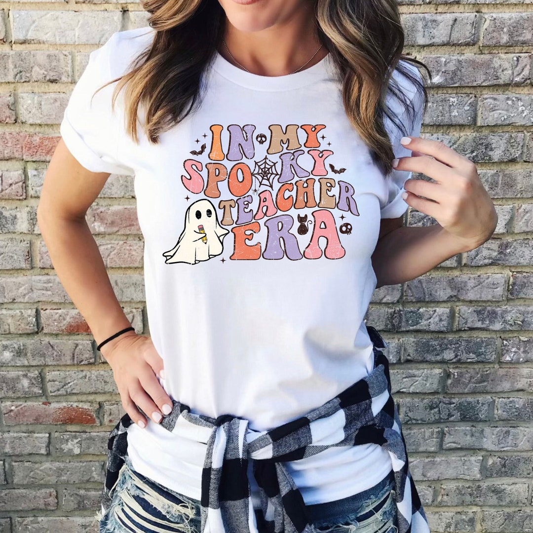 Spooky Teacher Shirt Cute Halloween Teacher Shirts Pumpkin Etsy