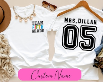 Custom Fifth Grade Teacher T-Shirt: Personalized Team Shirt