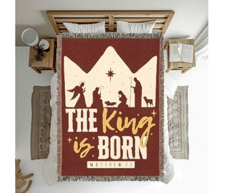 Jesus Woven Blanket, Bible Quote Woven Christian Gift