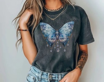 Mystical Moth T-Shirt: Vintage Butterfly Graphic, Cottagecore Clothing