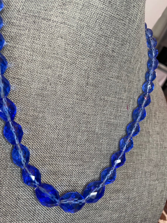 Vintage cobalt Blue Necklace - image 2