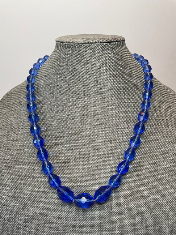 Vintage cobalt Blue Necklace - image 1
