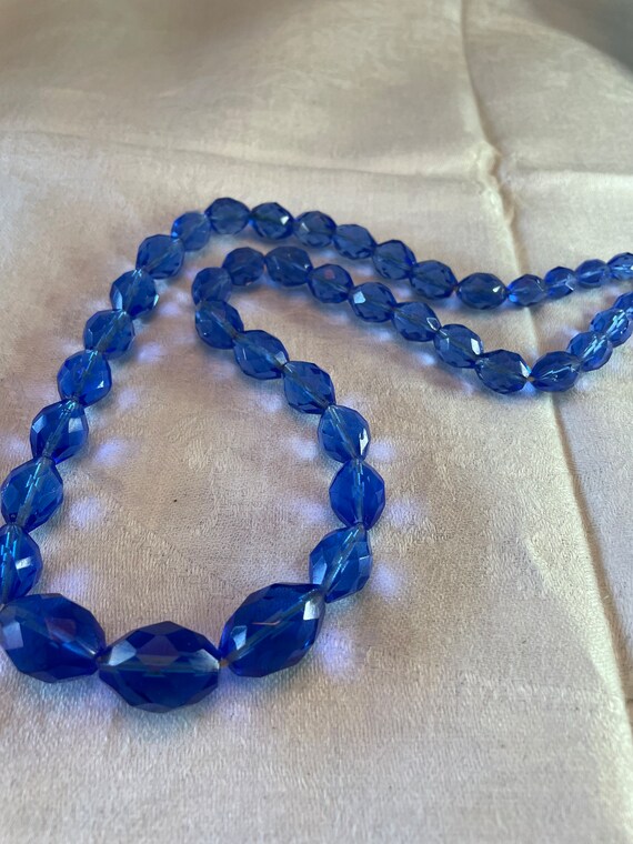 Vintage cobalt Blue Necklace - image 7