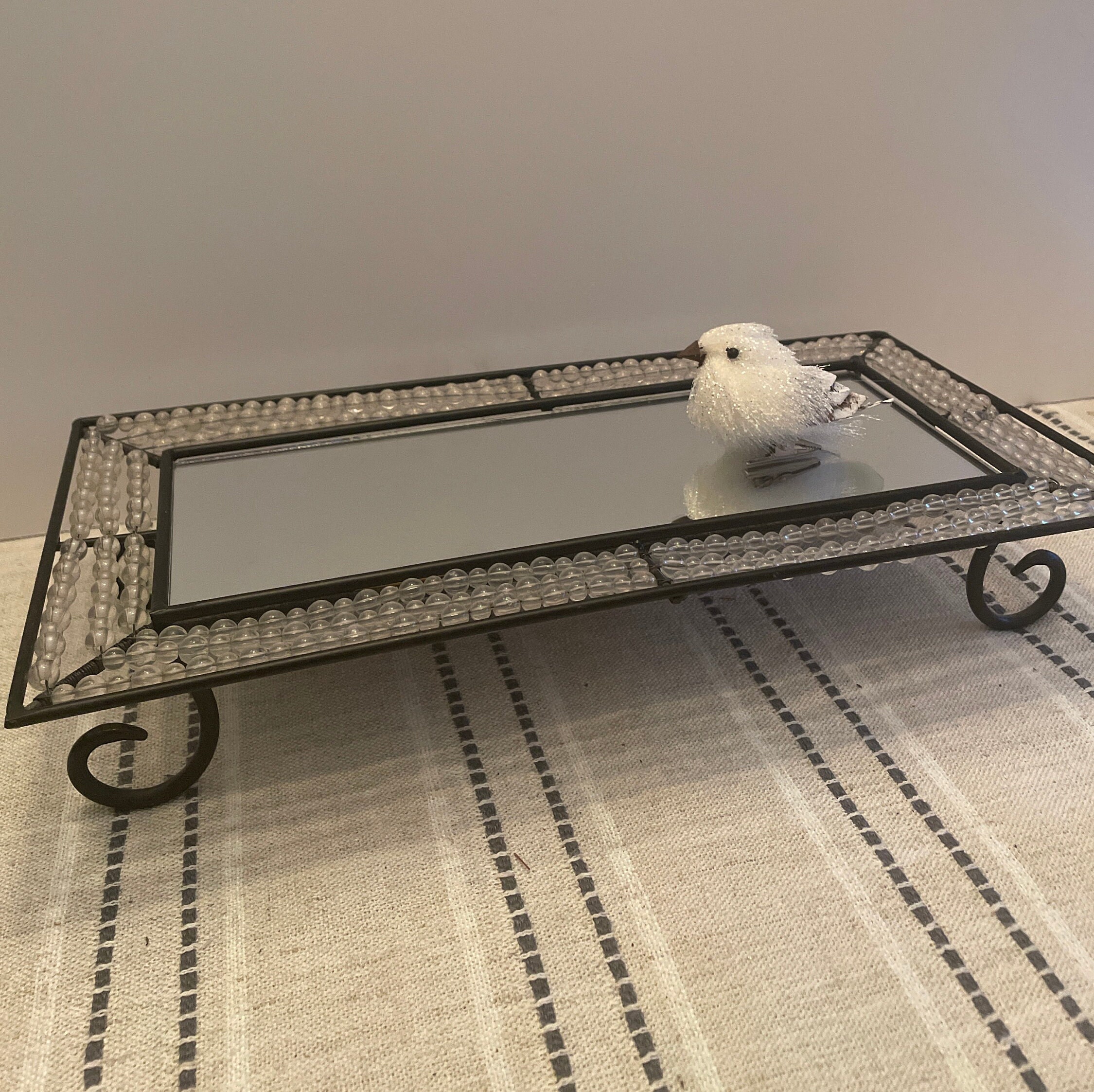 Beaded Vanity Riser Mirror Etsy