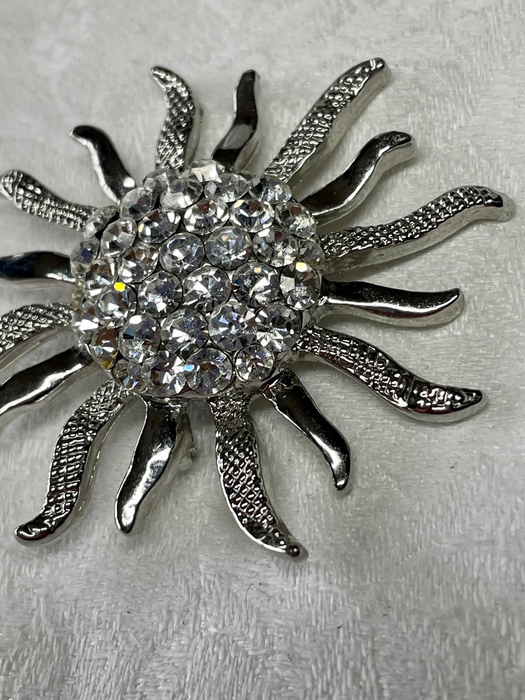 Greek Sun Pin Vintage Glamour Sun Pin in Silver EC 2” - Etsy