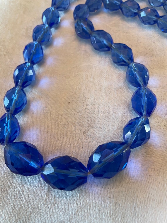 Vintage cobalt Blue Necklace - image 6