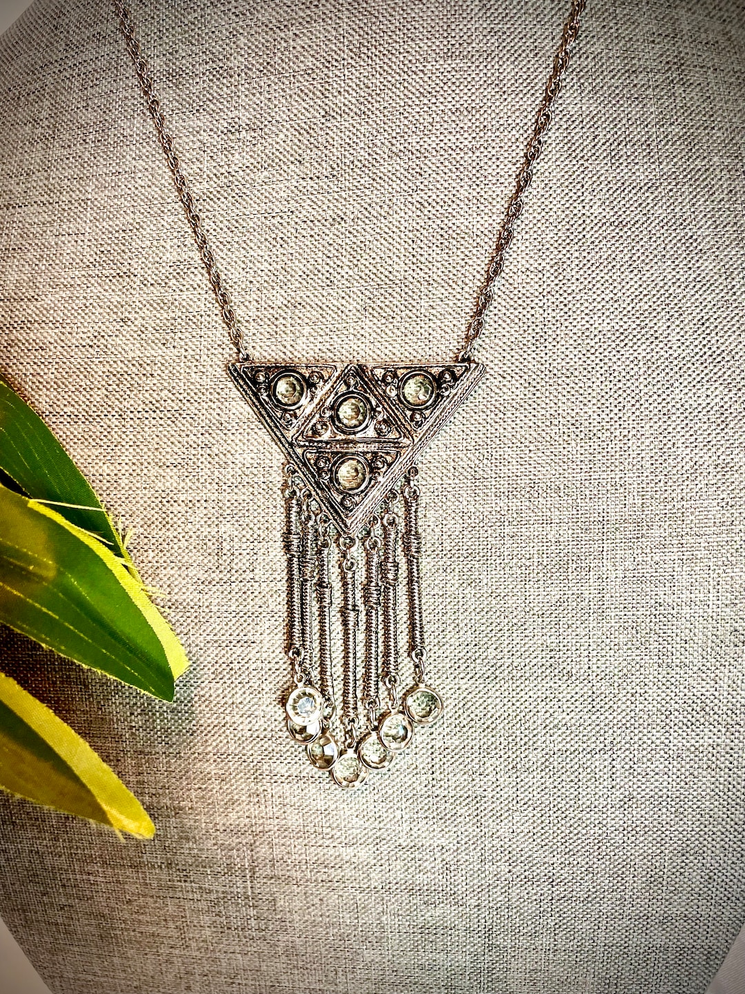 Triangular Pendants Goldette Mid Century Modern Triangle Pendant Crystal and Pendants GC 20 ...