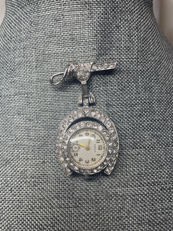 Brooch Vintage Watch Lucky Horseshoe