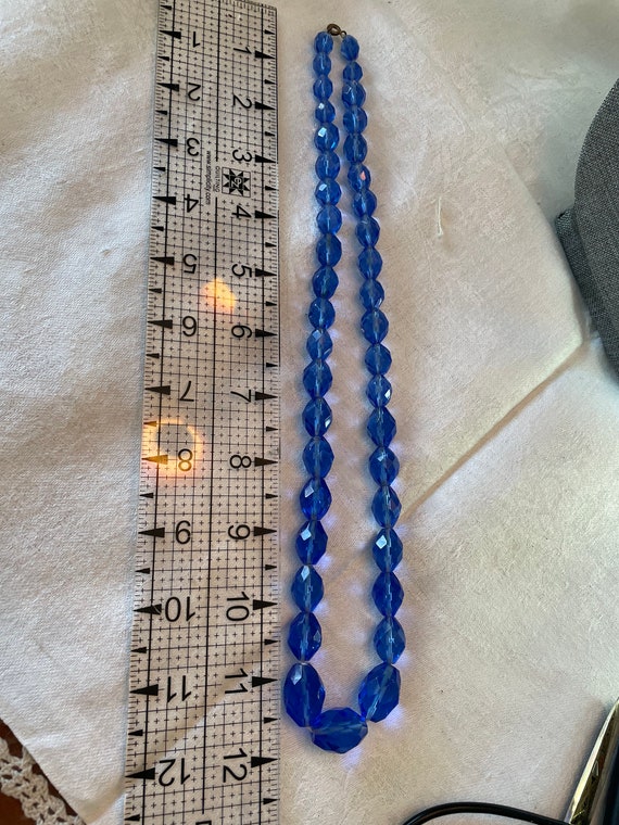 Vintage cobalt Blue Necklace - image 3