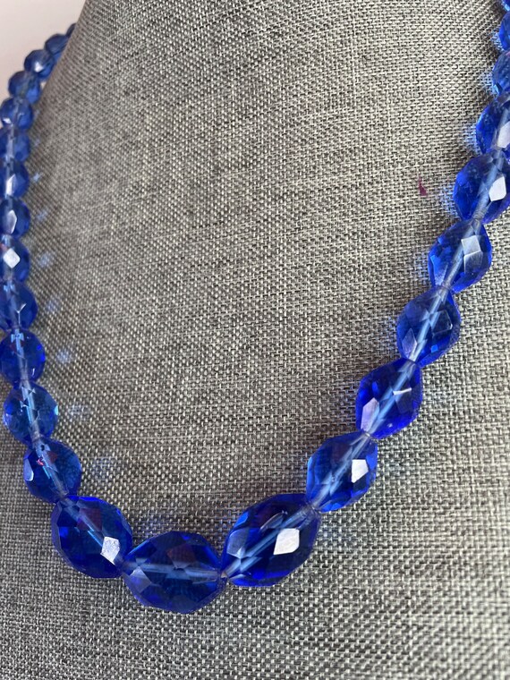 Vintage cobalt Blue Necklace - image 9