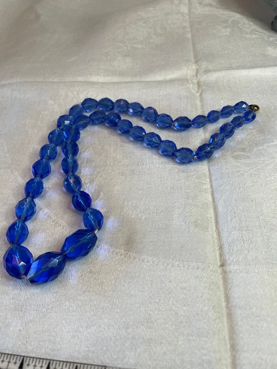 Vintage cobalt Blue Necklace - image 5