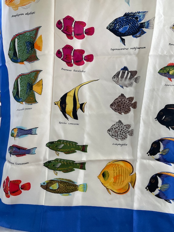 Echo limited edition, silk scarf hand rolled Fish - image 3