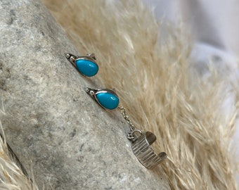 Skybound | Turquoise Studs with Detachable Cuff.