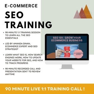 SEO 101 Live Training with an SEO Expert. 90-Minute 1:1 Call and SEO Presentation Included