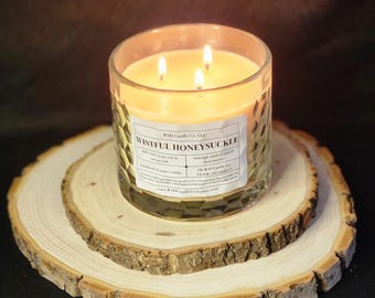 Honeysuckle Scent - Wistful Honeysuckle Soy Candle | Natural & Eco-Friendly Aromatherapy Gift, Home Decor, Relaxation