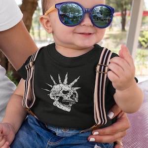 Skull Baby Shirt | Punk Baby Shirt Punk Rock Baby Goth Baby Shirt Gothic Baby Stuff Goth Baby Clothes Goth Baby Stuff Gothic Baby Clothes