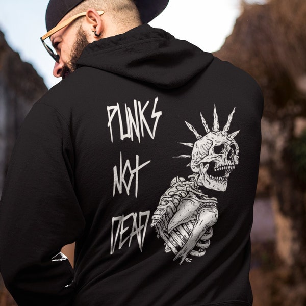 Punks Not Dead Hoodie | Punk Hoodie Punk Rock Hoodie Goth Hoodie Gothic Hoodie Hardcore Hoodie Hardcore Punk Clothing Skull Hoodie